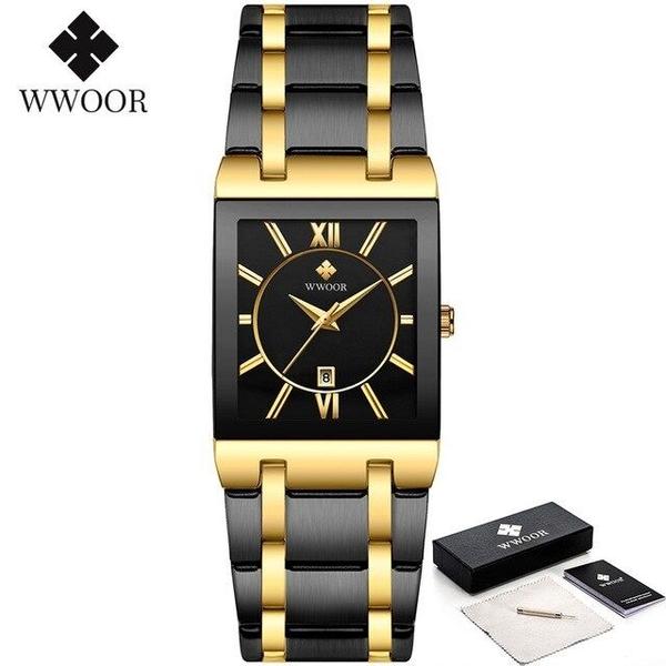 Relógio de Pulso Feminino Quadrado WWOOR 8858 À Prova D'Água Imagem de Relógio de Pulso Feminino Quadrado WWOOR 8858 À Prova D'Água