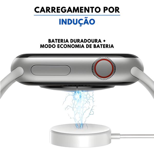 Imagem de Relógio de Pulso Inteligente Digital Coloca Foto Mede Batimentos Passos Nfc Smartwatch W29 Pro Kit