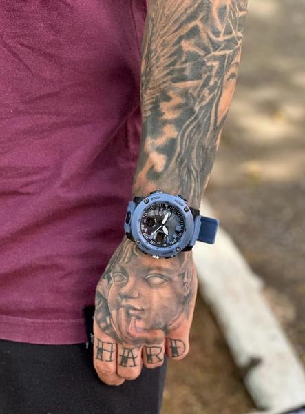 Relógio De Pulso LED Dual Time Digital Esportivo Masculino Moda Militar Cronógrafo Despertador - SPORTS Imagem de Relógio De Pulso LED Dual Time Digital Esportivo Masculino Moda Militar Cronógrafo Despertador