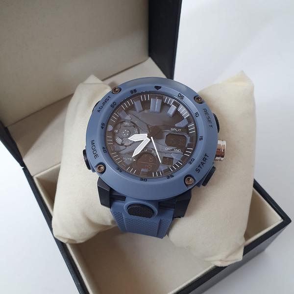Relógio De Pulso LED Dual Time Digital Esportivo Masculino Moda Militar Cronógrafo Despertador - SPORTS Imagem de Relógio De Pulso LED Dual Time Digital Esportivo Masculino Moda Militar Cronógrafo Despertador