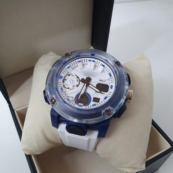 Relógio De Pulso LED Dual Time Digital Esportivo Masculino Moda Militar Cronógrafo Despertador - SPORTS Imagem de Relógio De Pulso LED Dual Time Digital Esportivo Masculino Moda Militar Cronógrafo Despertador