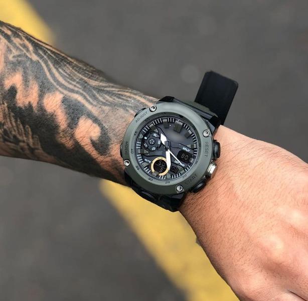 Relógio De Pulso LED Dual Time Digital Esportivo Masculino Moda Militar Cronógrafo Despertador - SPORTS Imagem de Relógio De Pulso LED Dual Time Digital Esportivo Masculino Moda Militar Cronógrafo Despertador