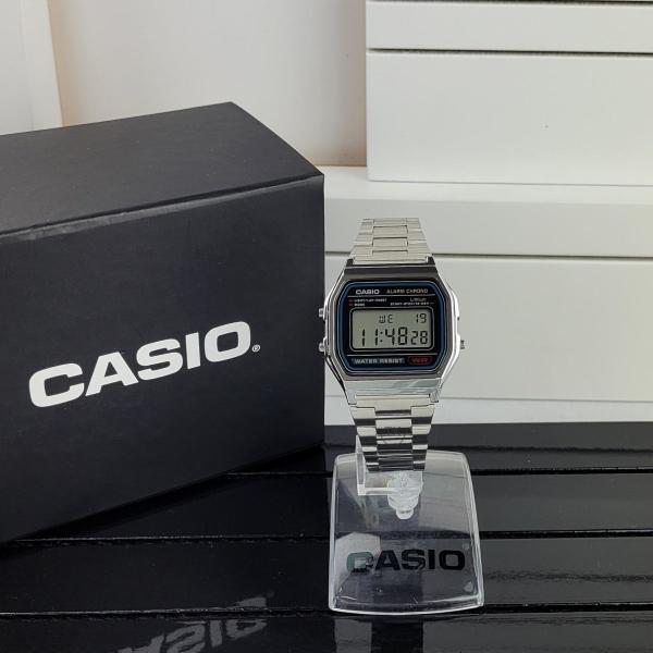 Imagem de Relógio de Pulso Marca Casio Retrô Unissex Vintage Digital Masculino Prata feminino Original A158WA-A159WA