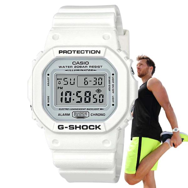 Imagem de Relógio de Pulso Masculino Casio G-shock Digital Prova Dágua 200 Metros Resistente Choques Quadrado Esportivo Branco Série DW-5600MW-7DR