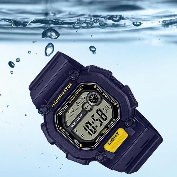 Imagem de Relógio de Pulso Masculino Casio Standard Illuminator Quadrado Prova Dágua 10 ATM Digital Esportivo Azul W-737H-2AVDF