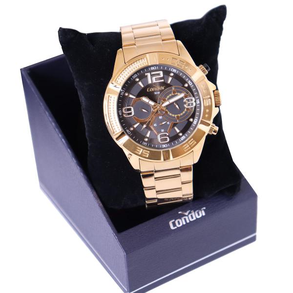 Imagem de Relógio de Pulso Masculino Dourado Condor Dual Time COVD34AA/4C