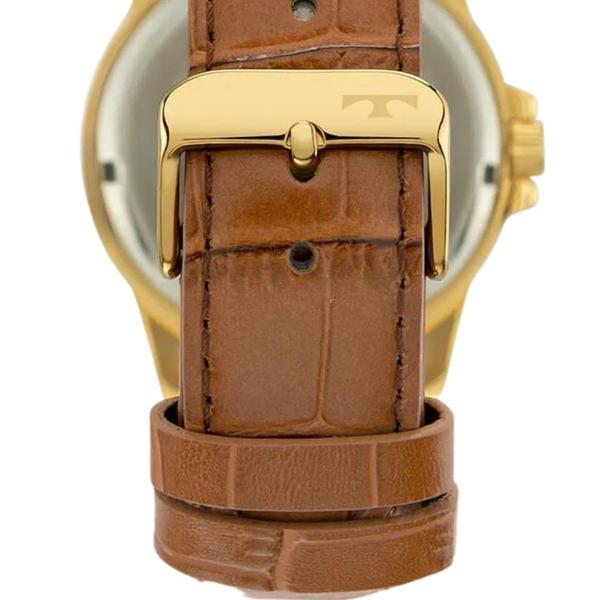 Imagem de Relógio de Pulso Masculino Technos Dourado Pulseira de Couro Executivo Com Calendário 2115MYA/0M