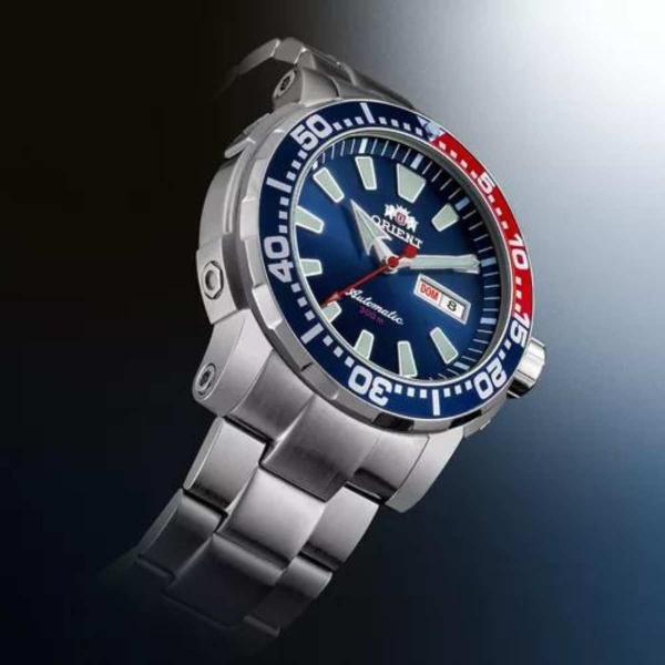 Imagem de Relógio de Pulso Orient Automático Mecânico Poseidon Diver Prova Dágua 300 Metros 30 ATM Masculino Analógico Redono Prata F49SS034 D1SX