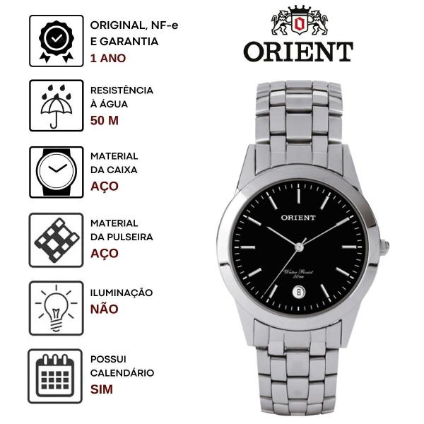 Imagem de Relógio de Pulso Orient Feminino Analógico Aço Inóx Prova Dágua 5 ATM Original Pequeno Redondo Casual Prateado MBSS1004A