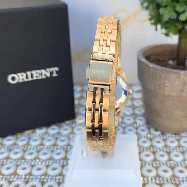 Imagem de Relógio de Pulso Orient Feminino Automático Mecanico Pequeno Redondo Casual Dourado NH6GG006 C1KX