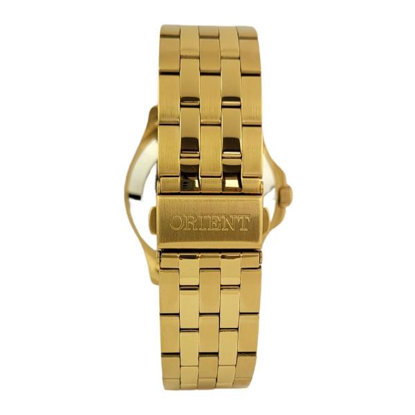 Imagem de Relógio de Pulso Orient Masculino Automático 3 Estrelas Casual Prova D Água  Aço Inóx Dourado 469GP043F