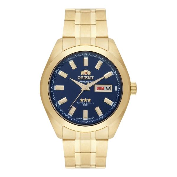 Imagem de Relógio de Pulso Orient Masculino Automático Prova Dágua 10 ATM 3 Estrelas Aço Inóx Original Casual Dourado 469gp075f D1kx