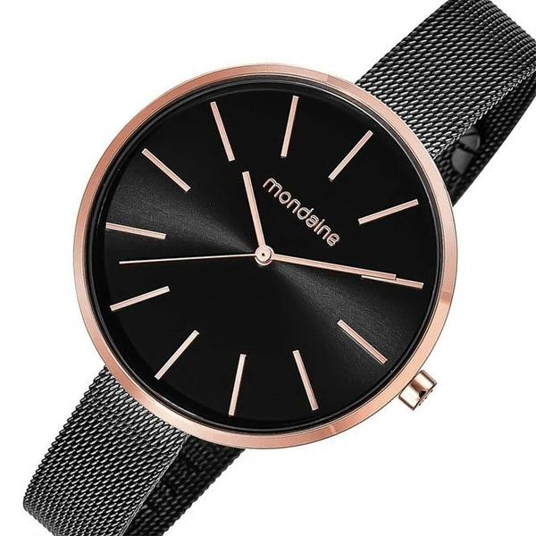 Imagem de Relógio de Pulso Original Mondaine Quartz Metal Aço Preto Prata Feminino 32306LPMV