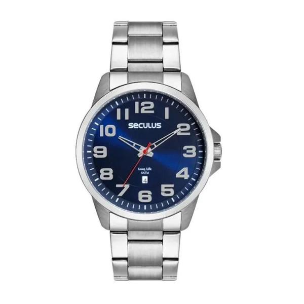 Imagem de Relógio de Pulso Original Séculos Prata e Azul Analógico Quartz Aço 5 ATM Masculino 44216G0SV