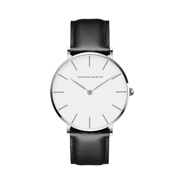 Relógio de Quartzo Masculino à Prova d'Água - Mostrador Dourado e Pulseira de Couro Imagem de Relógio de Quartzo Masculino à Prova d'Água - Mostrador Dourado e Pulseira de Couro