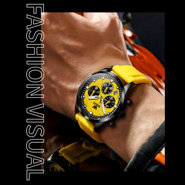 Relógio de Quartzo Masculino Pulseira de Silicone Multifuncional Impermeável - OLEVS Imagem de Relógio de Quartzo Masculino Pulseira de Silicone Multifuncional Impermeável