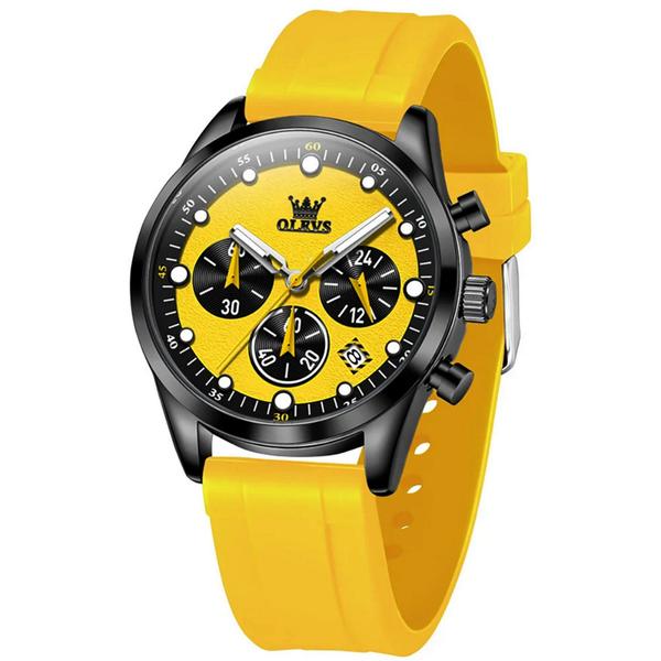 Relógio de Quartzo Masculino Pulseira de Silicone Multifuncional Impermeável - OLEVS Imagem de Relógio de Quartzo Masculino Pulseira de Silicone Multifuncional Impermeável