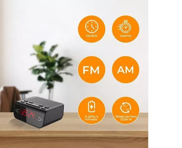 Imagem de Relógio Despertador Digital Elétrico De Mesa Rádio Fm Mw Am