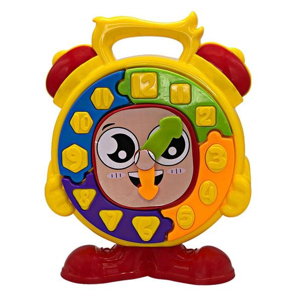 Imagem de Relógio Didático Colorido com Peças de Encaixar Brinquedo Criança