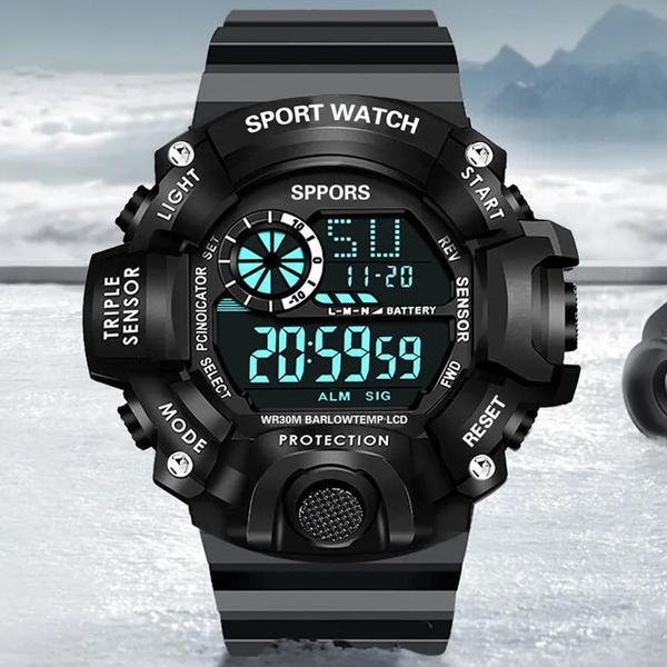 Imagem de Relógio Digital Desportivo Digital LED Masculino, Relógios Eletrônicos de Fitness, Multifunções, Militares, Relógio