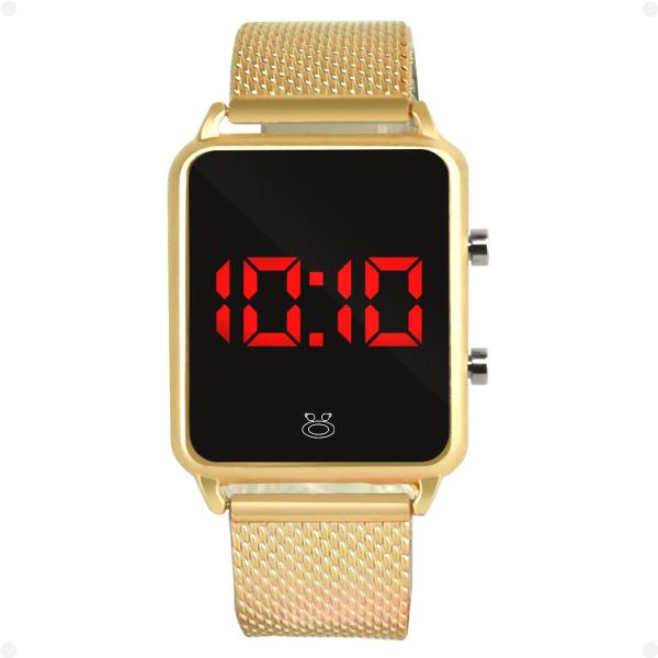 Imagem de Relogio  digital dourado pulseira ajustável