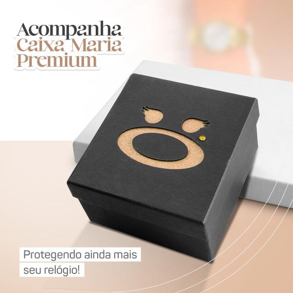 Imagem de Relogio Digital Feminino Aço Banhado + Caixa + Colar Brincos presente qualidade premium dourado casual social banhado