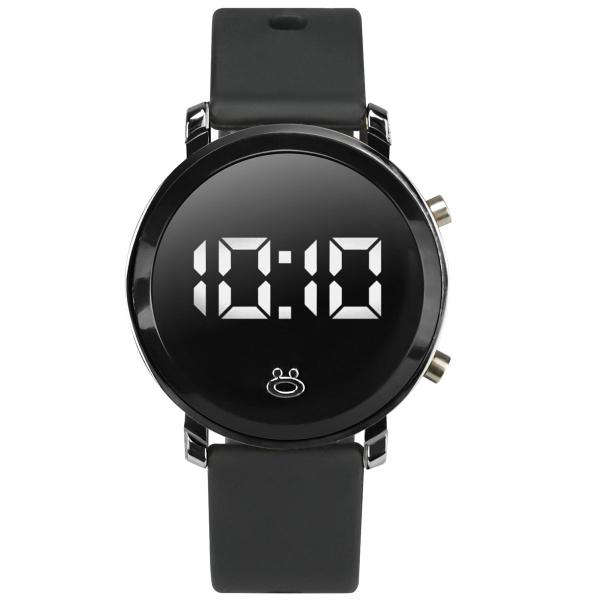 Imagem de Relógio Digital Feminino Led Aço Inox Pulseira Silicone Preto + Caixa Presente Casual Social