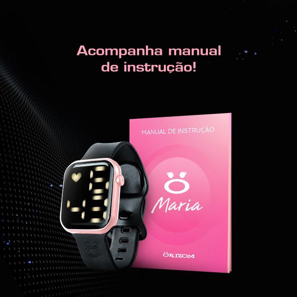 relógio digital feminino preto Rosa a prova d'agua esportivo casual presente namorada esposa original - Orizom Imagem de relógio digital feminino preto Rosa a prova d'agua esportivo casual presente namorada esposa original