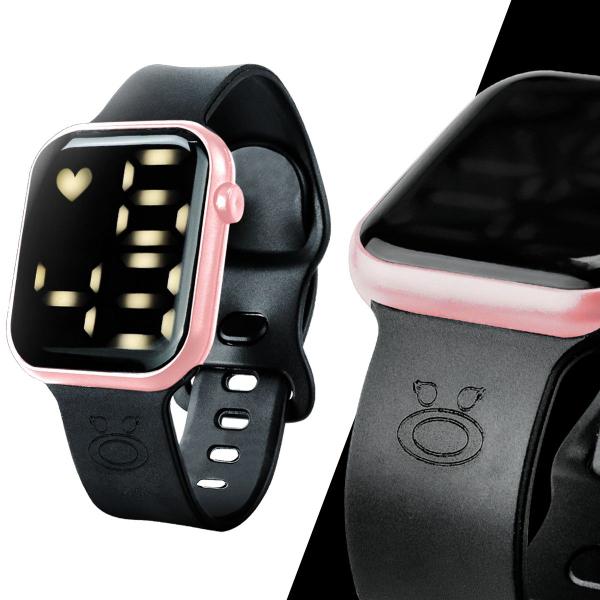 relógio digital feminino preto Rosa a prova d'agua esportivo casual presente namorada esposa original - Orizom Imagem de relógio digital feminino preto Rosa a prova d'agua esportivo casual presente namorada esposa original