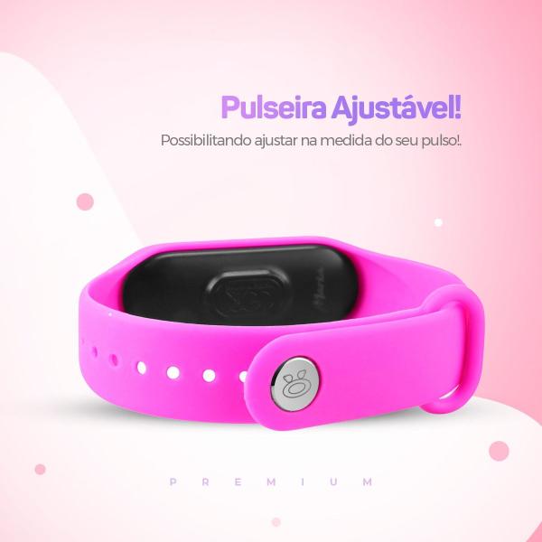 Imagem de relogio Digital Feminino Rosa bracelete prova d agua