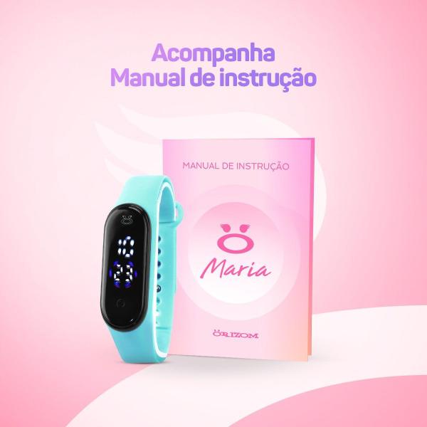 Imagem de relogio digital feminino silicone prova bracelete dagua presente ajustavel qualidade premium azul