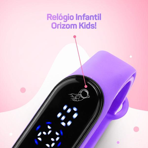 Imagem de Relogio digital infantil ajustavel prova dagua bracelete original criança adolescente roxo lilas