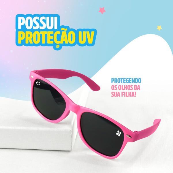 Imagem de relogio digital infantil + brinco colar + oculos sol proteçao uv criança rosa caixa menina presente