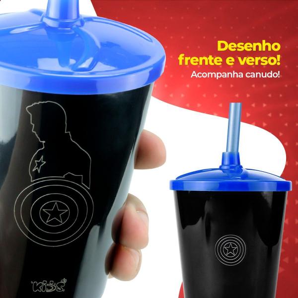 Imagem de relogio digital infantil led prova dagua + copo capitao america menino pulseira ajustavel resistente