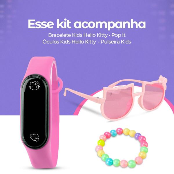 Imagem de Relogio digital infantil led rosa + oculos sol pulseira ajustavel presente original prova dagua