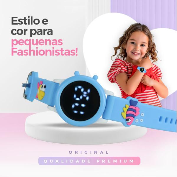 relogio digital infantil menina azul + pulseira + oculos sol qualidade premium original presente - Orizom Imagem de relogio digital infantil menina azul + pulseira + oculos sol qualidade premium original presente