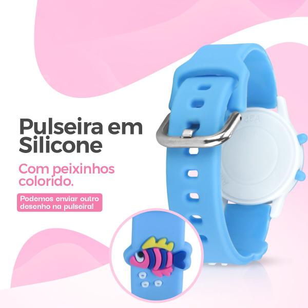 relogio digital infantil menina azul + pulseira + oculos sol qualidade premium original presente - Orizom Imagem de relogio digital infantil menina azul + pulseira + oculos sol qualidade premium original presente