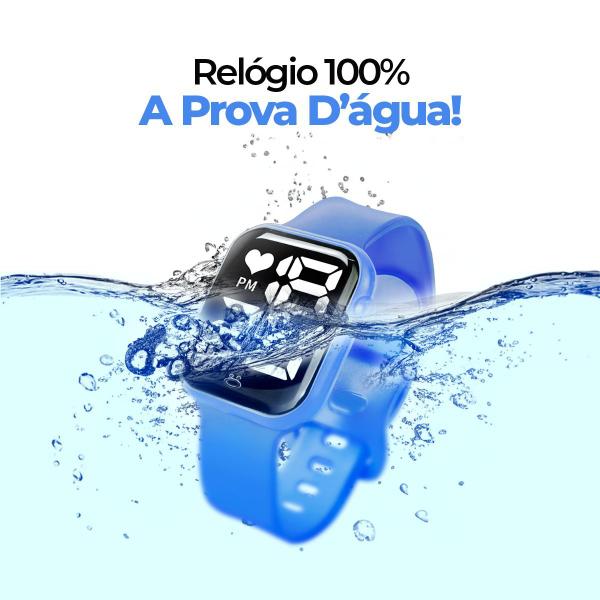 Imagem de Relógio digital infantil + oculos sol proteção uv pulseira ajustavel criança azul resistente menino