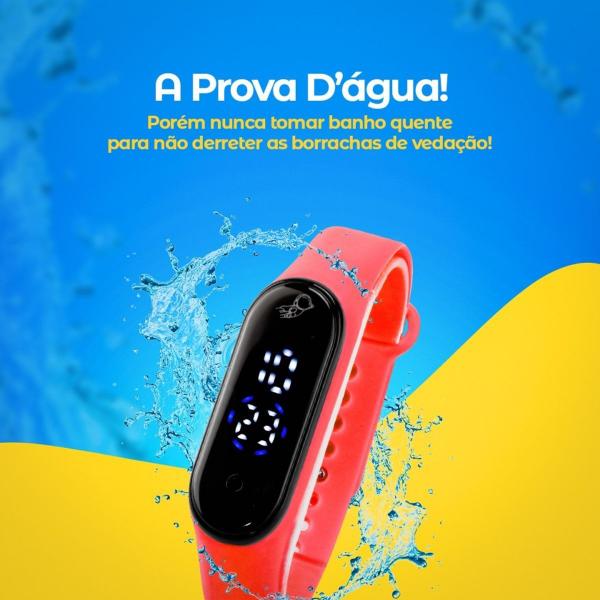 Imagem de Relógio Digital Infantil Prova D agua Bracelete Pulseira Silicone Ajustável Kids