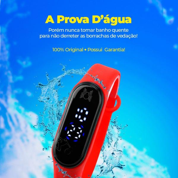 Imagem de Relogio digital infantil prova dagua + boné aranha vermelho