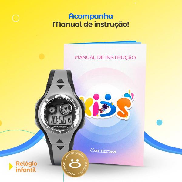 Imagem de relogio digital infantil silicone qualidade premium criança presente preto adolescente menino alarme