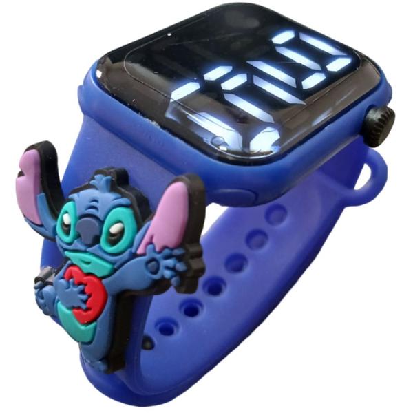 Imagem de Relógio Digital Infantil Stitch Coração Resistente à Água-Az