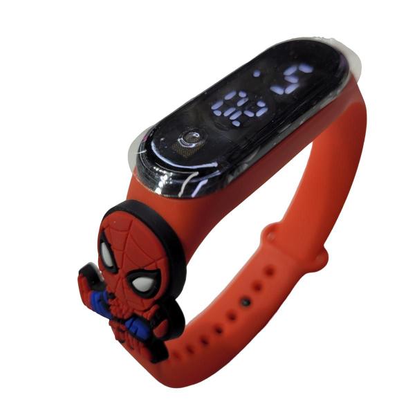 Imagem de Relógio Digital Infantil Touch Resistente à Água - Homem Aranha Anime - Vermelho