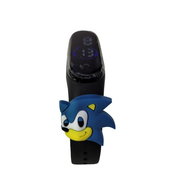 Imagem de Relógio Digital Infantil Touch Resistente à Água - Sonic Super Herói - Preto