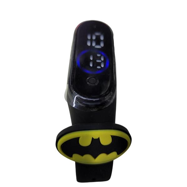 Imagem de Relógio Digital Infantil Touch Resistente à Água - Super Herói Batman Escudo - Preto