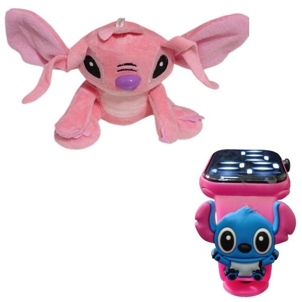 Imagem de Relógio Digital Inspirado Stitch+Pelucia Infantil_Rosa