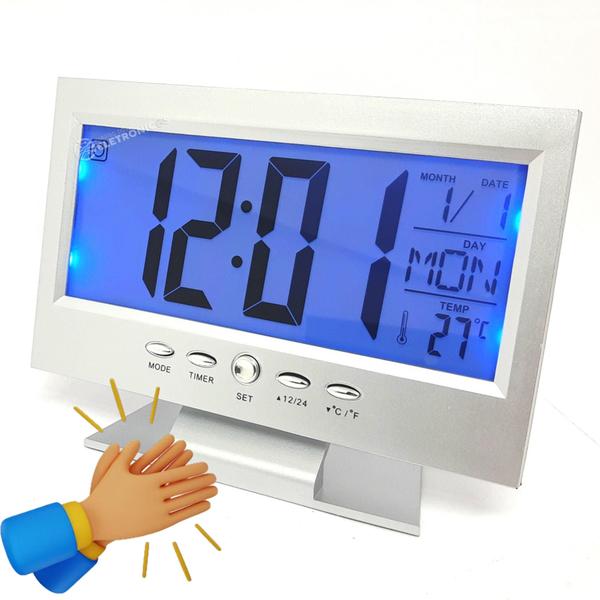 Imagem de Relógio Digital Inteligente Com Sensor de Temperatura Possui Iluminação Com LED Azul LE8107