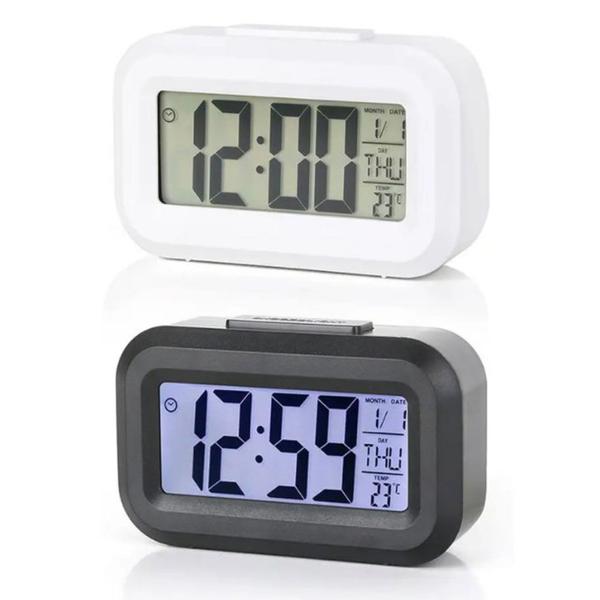 Imagem de Relógio digital LCD de mesa com luz despertador alarme e temperatura 1019