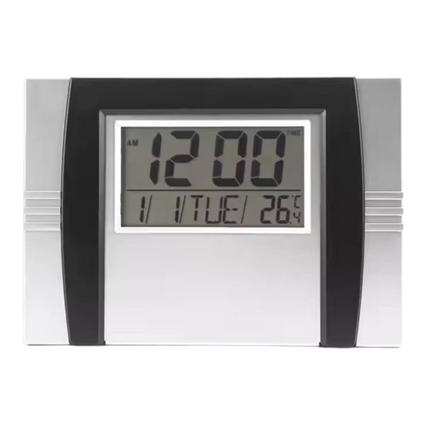 Imagem de Relógio digital LCD de mesa ou de parede c/alarme despertador temperatura e calendário 6602