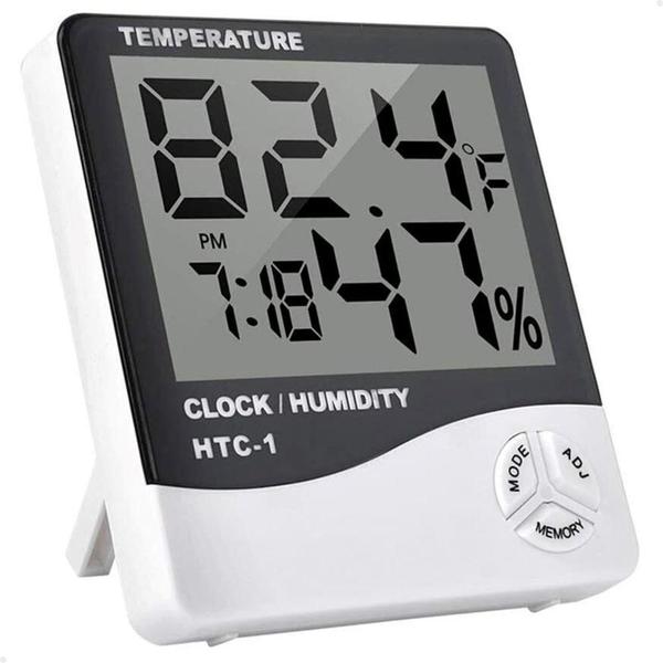 Imagem de Relógio Digital Lcd Termo-Higrômetro Alarme Temperatura